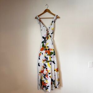 Roberta Roller Rabbit 100% Cotton White Floral Maxi Dress, sz. L